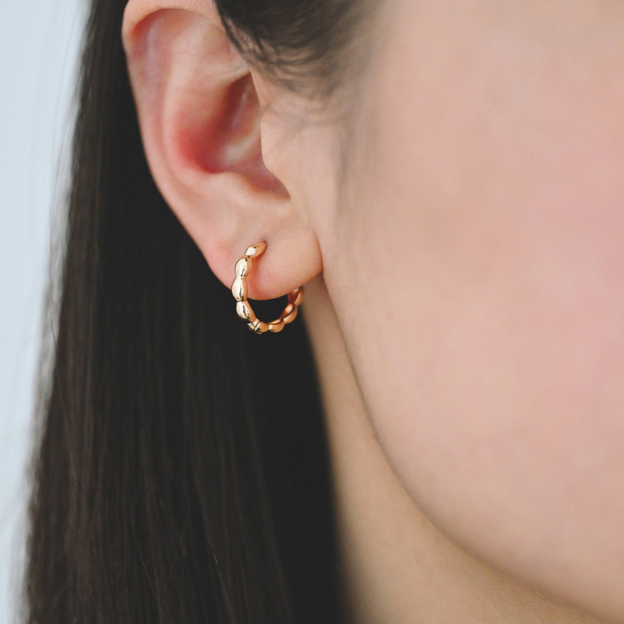 10pcs Gold/ Silver Hoop Earrings, 16mm, Gold Huggie Earrings, Gold Hoops, Huggies (GB-2204)